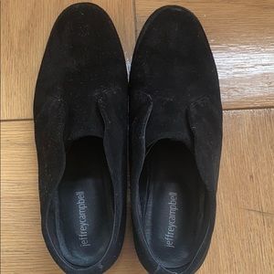 JEFFERY CAMPBELL Tarryton Black Suede Loafers